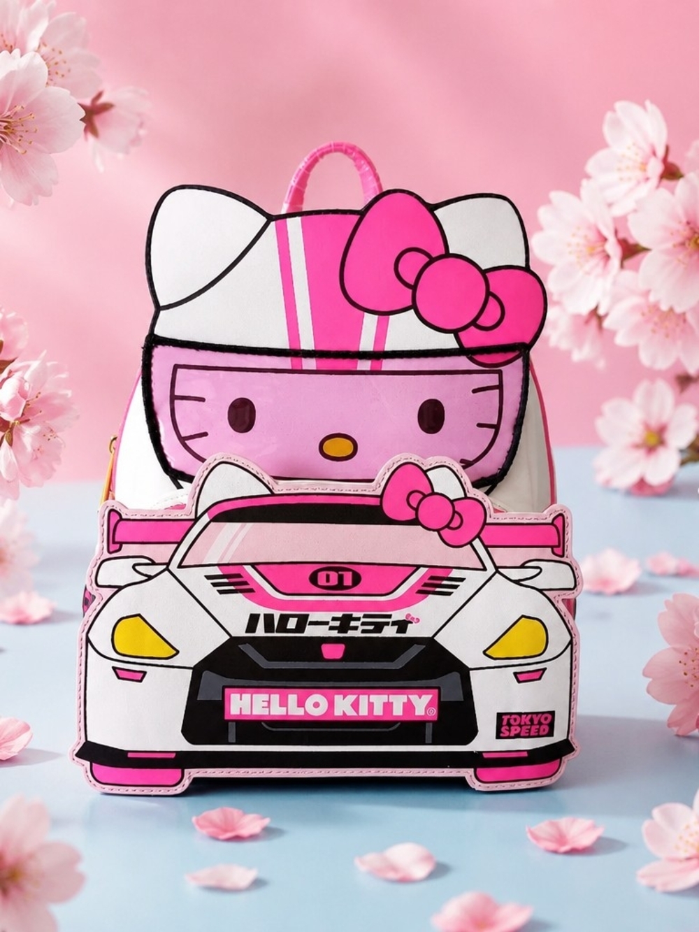 Loungefly Sanrio Hello Kitty Tokyo Speed Racer Cosplay Mini Backpack